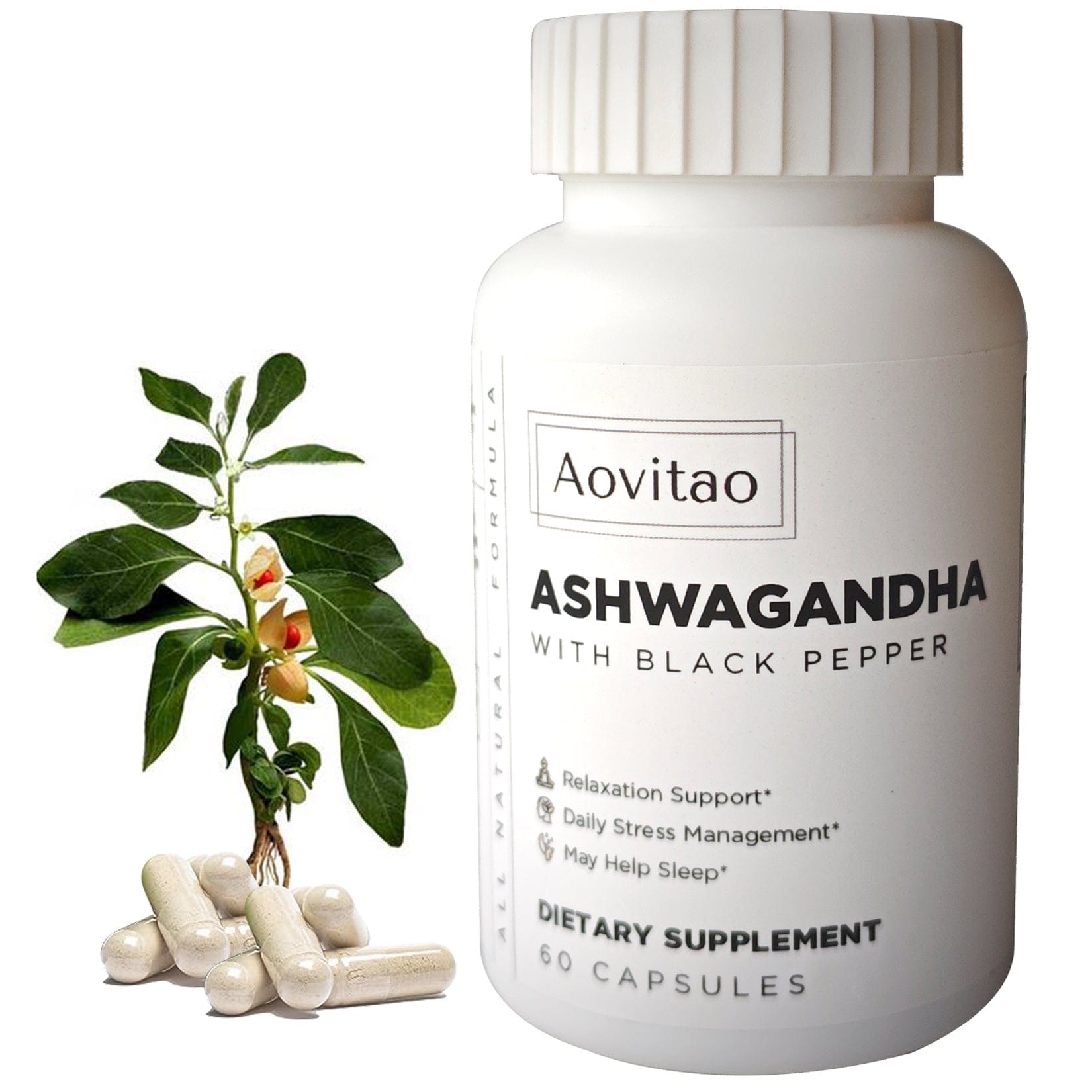 creatidrop 0 60Counts Organic Ashwagandha Capsules - Stress Relief & Immune Support (60 Count)