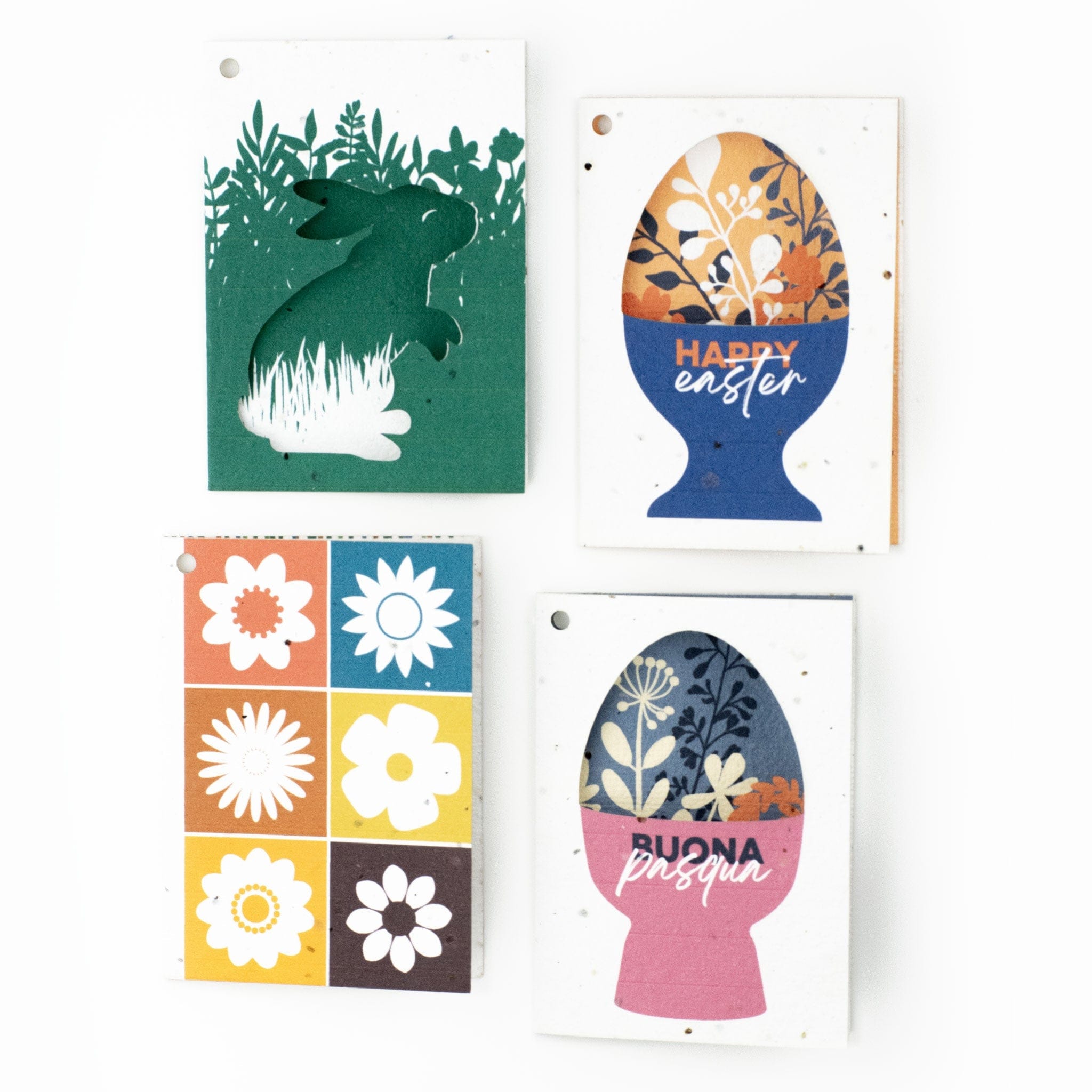 Rippotai Biglietti Auguri Pop up con piega Biglietti di Auguri per Pasqua in Carta Piantabile Releaf – Kit da 8