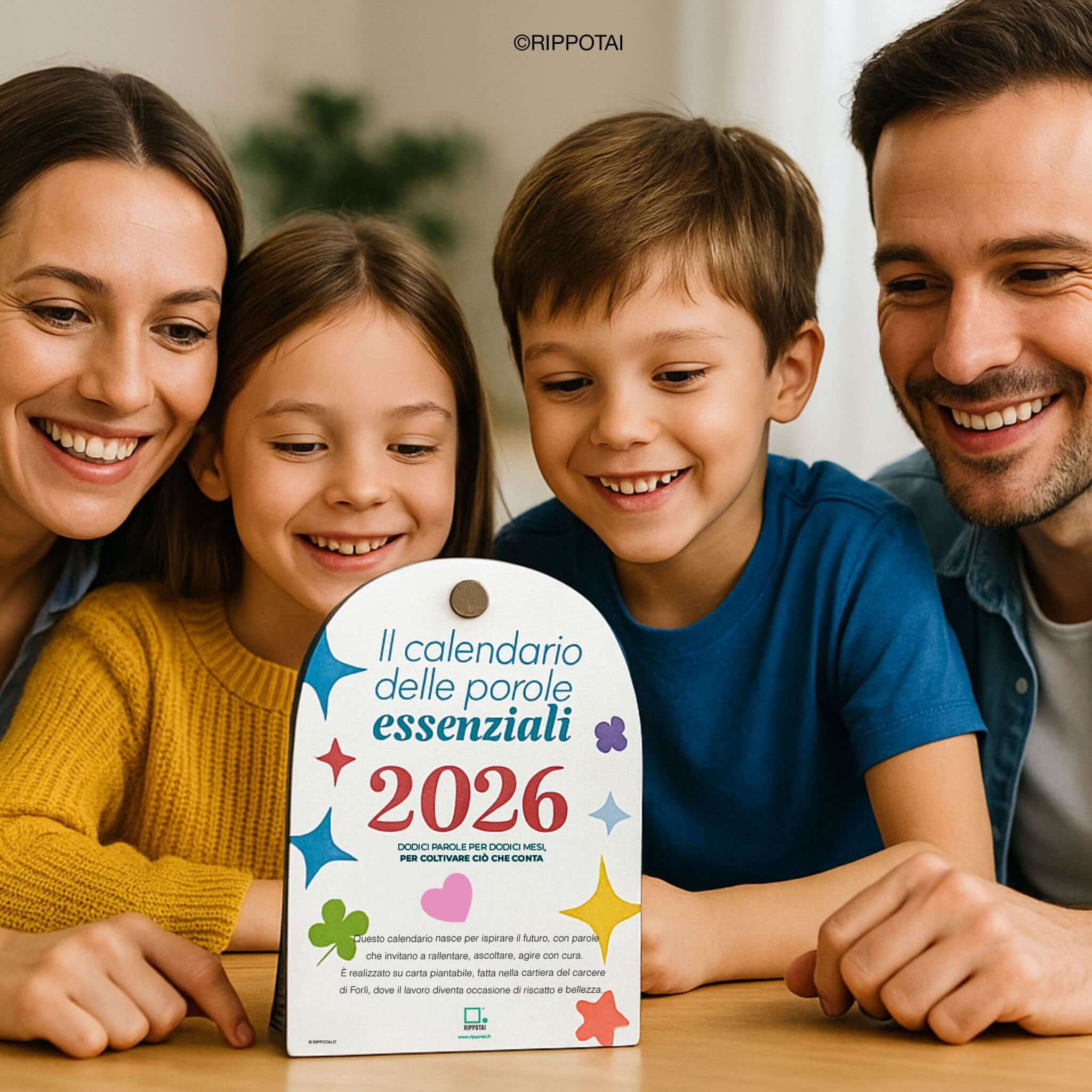Rippotai Calendari Calendario da tavolo in carta piantabile – Il calendario delle parole essenziali Rippotai