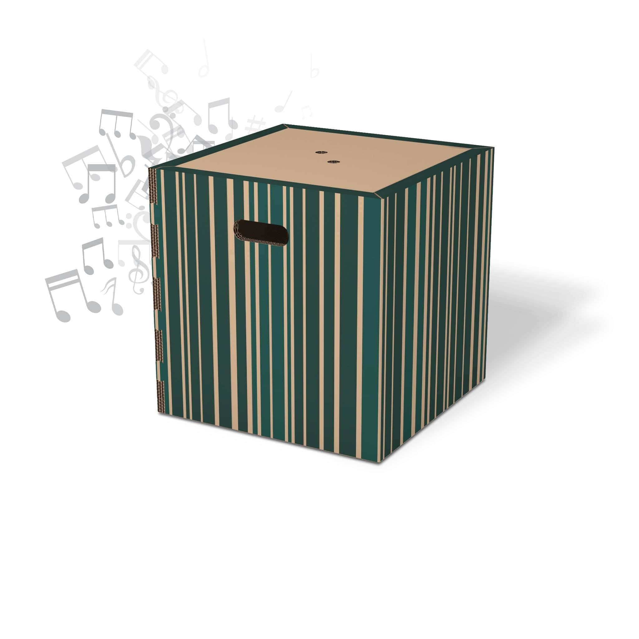 Rippotai Pouf musicale Cassa audio amplificata Soundpotai Chic Stripes – Pouf di design 40×40