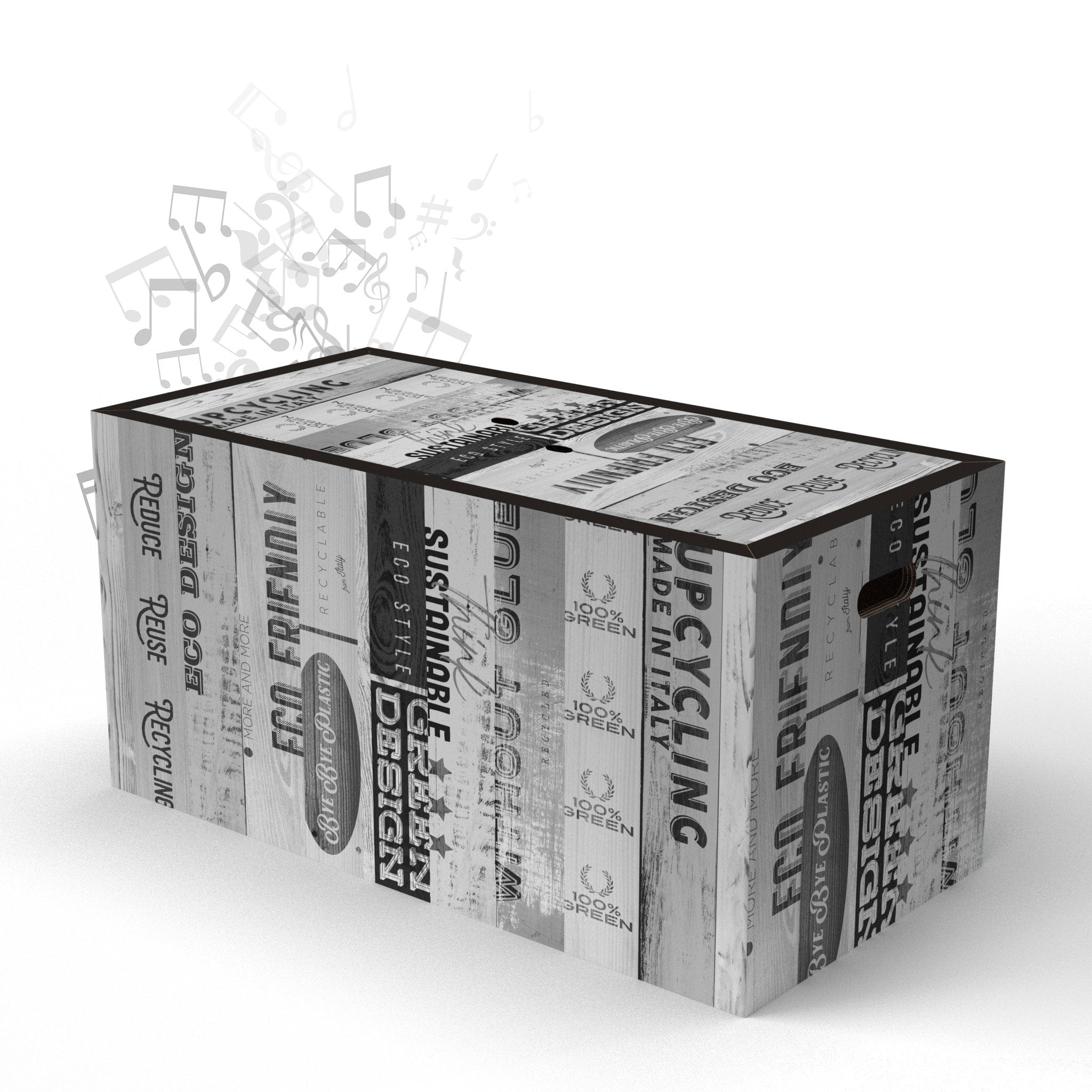 Rippotai Pouf musicale Sustanability White Casse audio per TV Soundpotai Large Edition – Pouf musicale 40×80×40