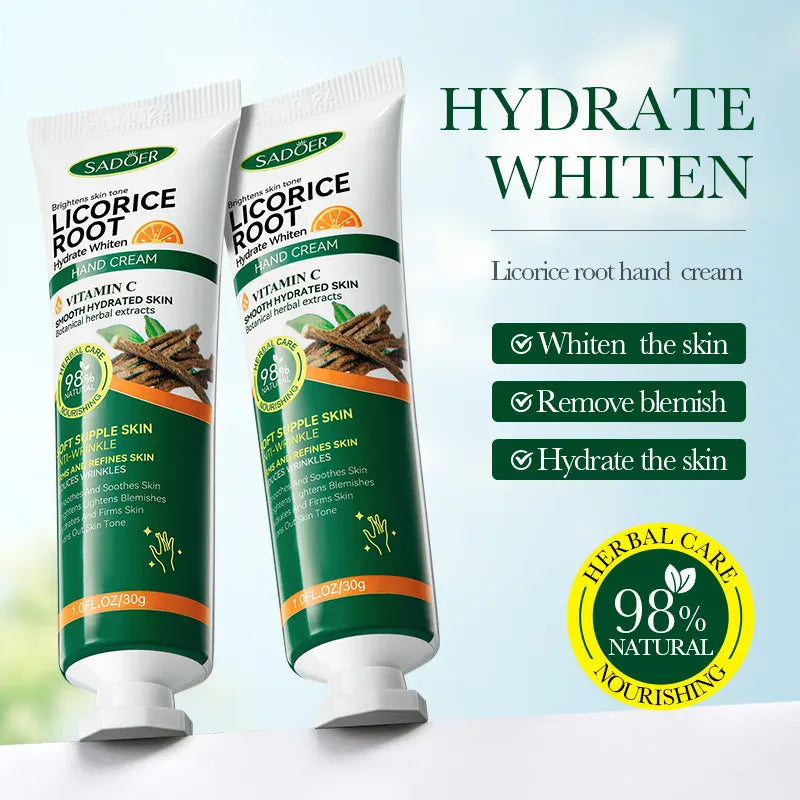 Trendzoy 2pcs 1/2pcs SADOER Vitamin C Licorice Hand Cream Moisturizing Nourishing Brightening Hydrating Hands Skin Care Products