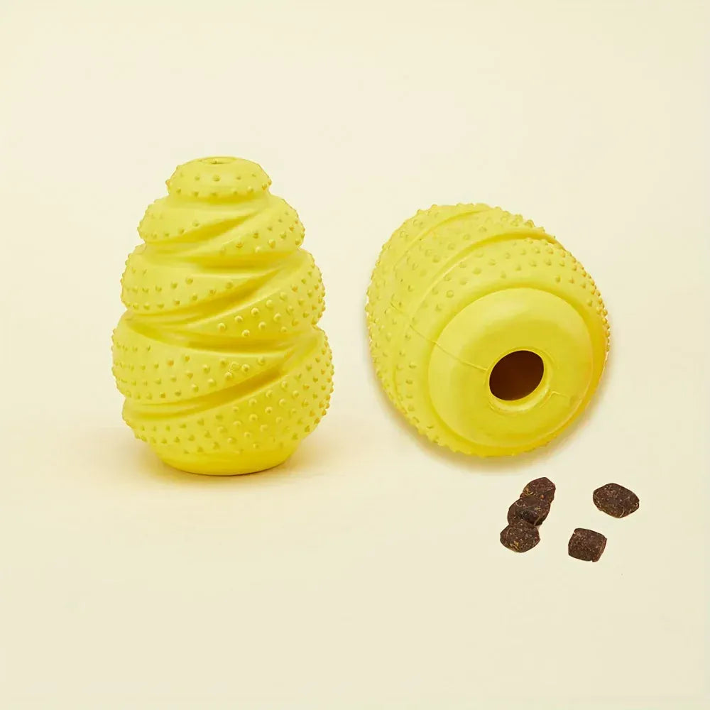 Trendzoy Durable Rubber Dog Chew Toy with Treat Dispenser-Interactive Puzzle Grenade Design for Mental Stimulation & Dental Health