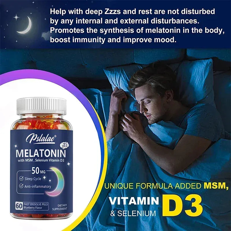 Trendzoy Melatonin Gummies 50 Mg - Helps Support Deep Sleep, Sleep Vitamin, Promotes Falling Asleep Quickly