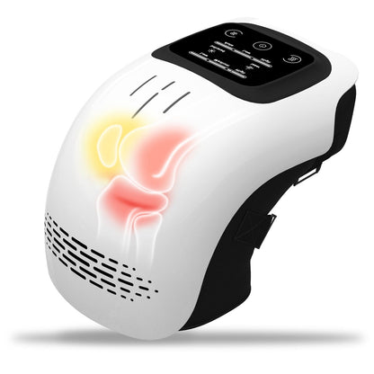 3D Heart Design Health &amp; Wellness White / USB Electric Heated Knee Massager with Infrared &amp; Vibration - Pain Relief