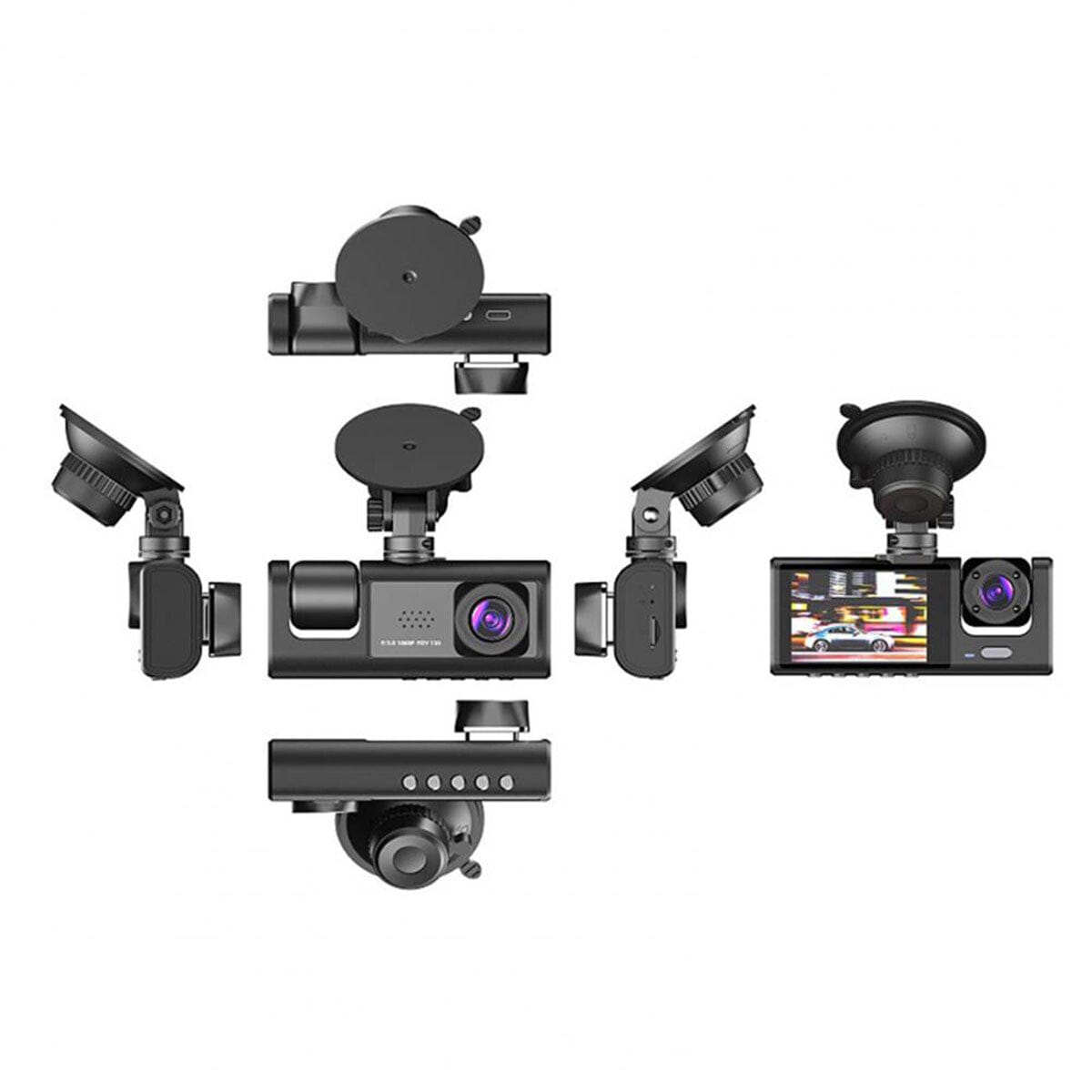 creatidrop 0 Black 1080P Dual Lens Car Dash Cam Recorder G Sensor DVR Front And Rear Camera Video