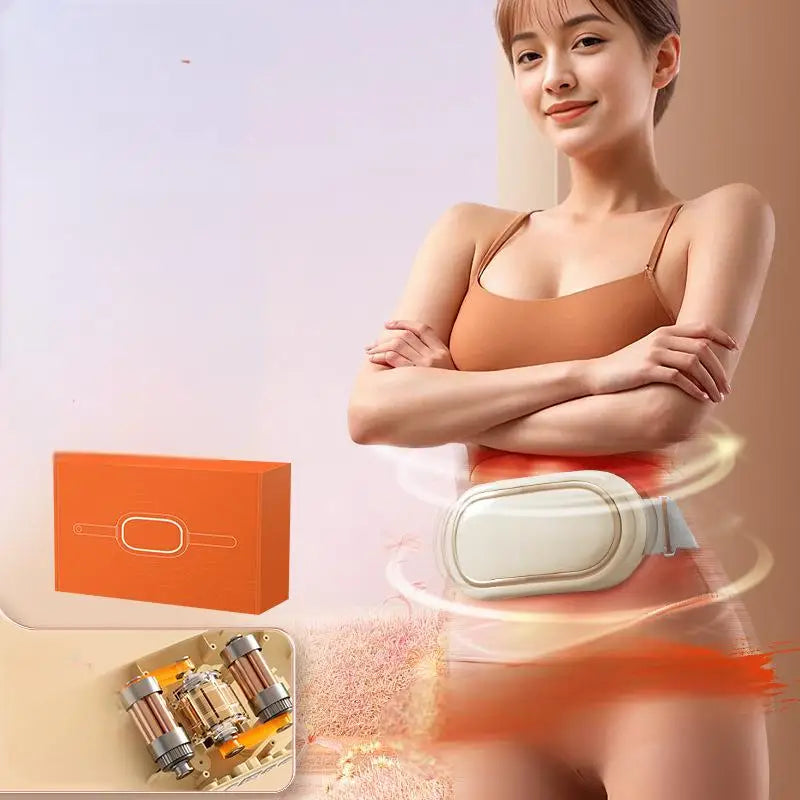 creatidrop Beauty &amp; Personal Care Beige Lazy Fat Heating Slimming Belly Massage Belt