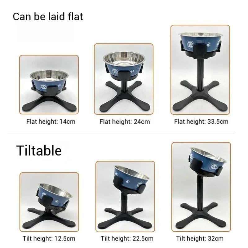 creatidrop Pet Supplies Adjustable Elevated Dog Bowl Stand - Anti-Slip Raised Pet Feeder for Medium &amp; Large Dogs
