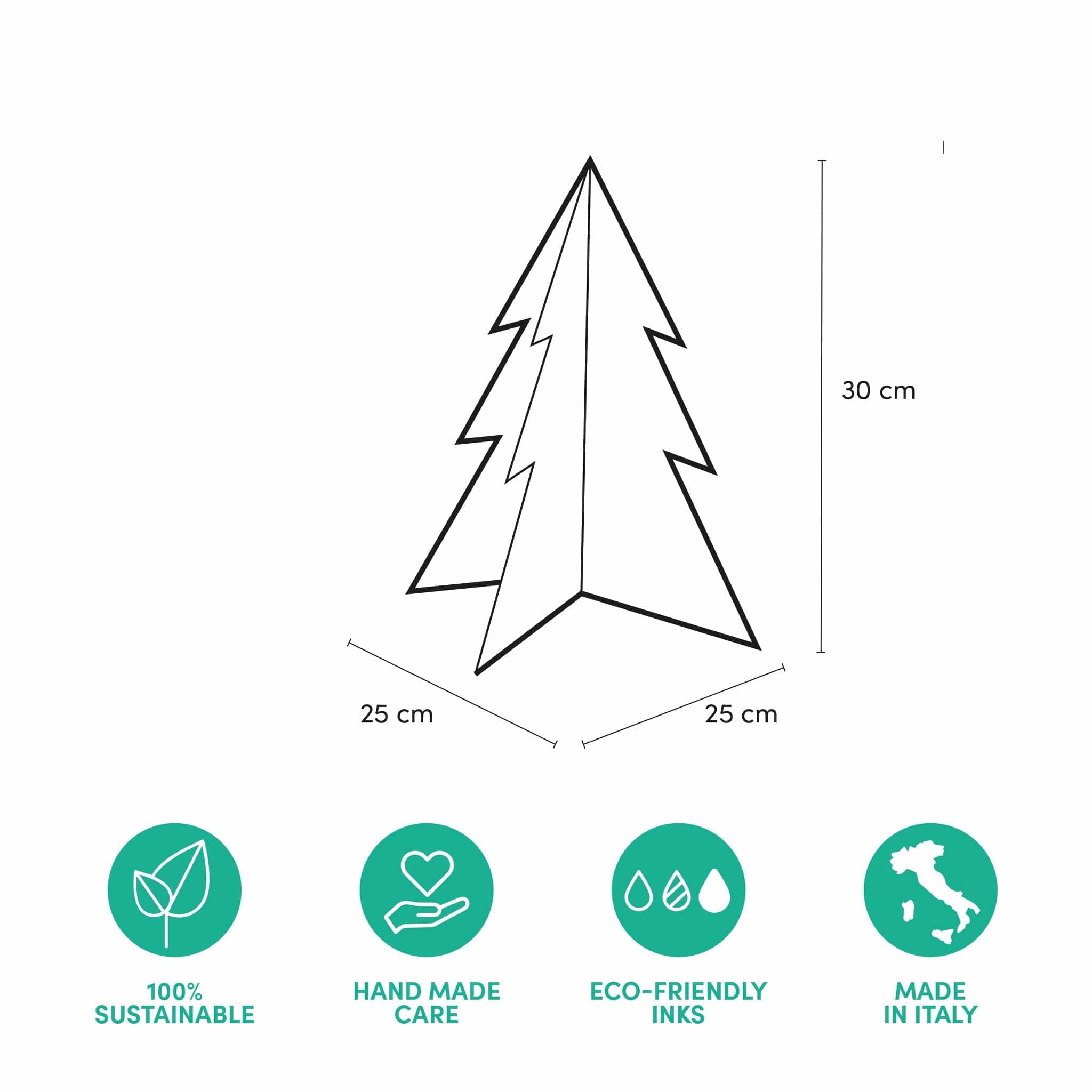 Rippotai Albero di Natale Albero di Natale piccolo di 30 cm in cartone ecologico