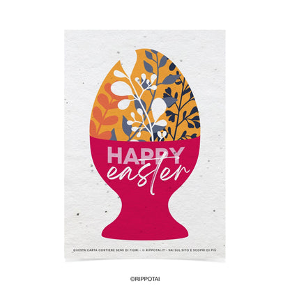 Rippotai Biglietti Auguri Biglietti di Auguri per Pasqua in Carta Piantabile Releaf – Kit da 8