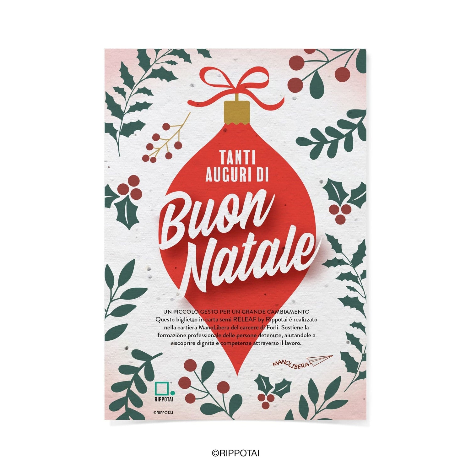 Rippotai Biglietti Auguri Biglietti Natalizi in Carta Semi - Regalo Solidale per un Pianeta Sostenibile