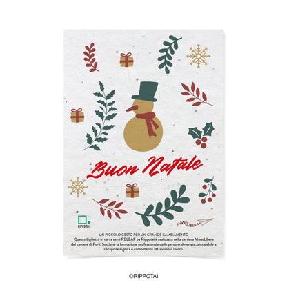 Rippotai Biglietti Auguri Biglietti Natalizi in Carta Semi - Regalo Solidale per un Pianeta Sostenibile