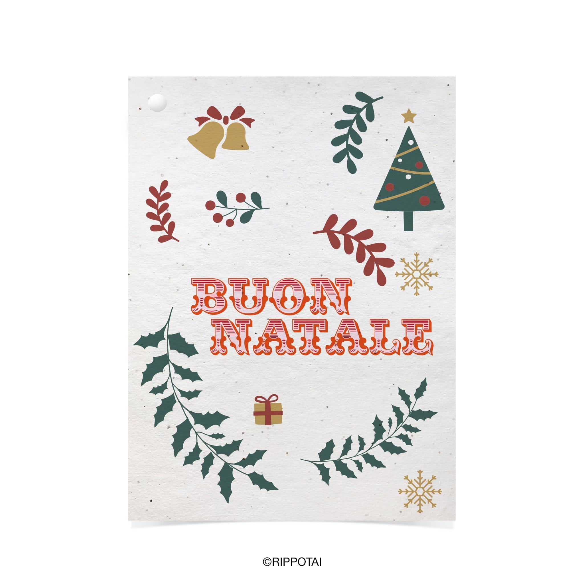 Rippotai Biglietti Auguri Biglietti Natalizi in Carta Semi - Regalo Solidale per un Pianeta Sostenibile