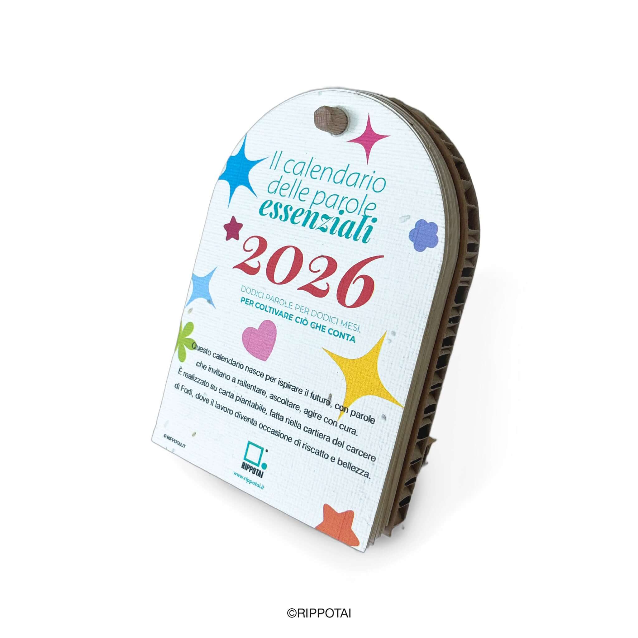 Rippotai Calendari Calendario da tavolo in carta piantabile – Il calendario delle parole essenziali Rippotai