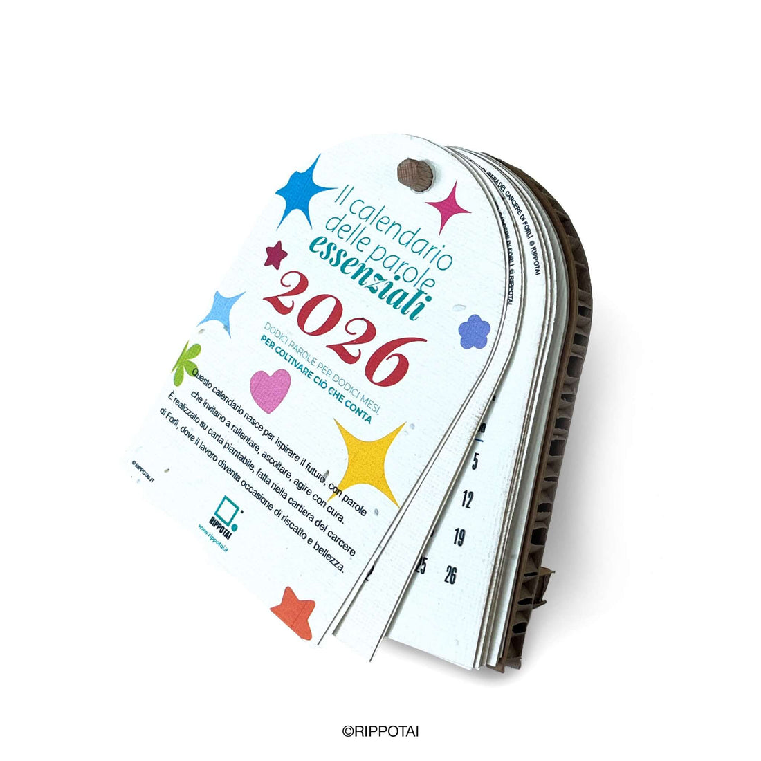 Rippotai Calendari Calendario da tavolo in carta piantabile – Il calendario delle parole essenziali Rippotai