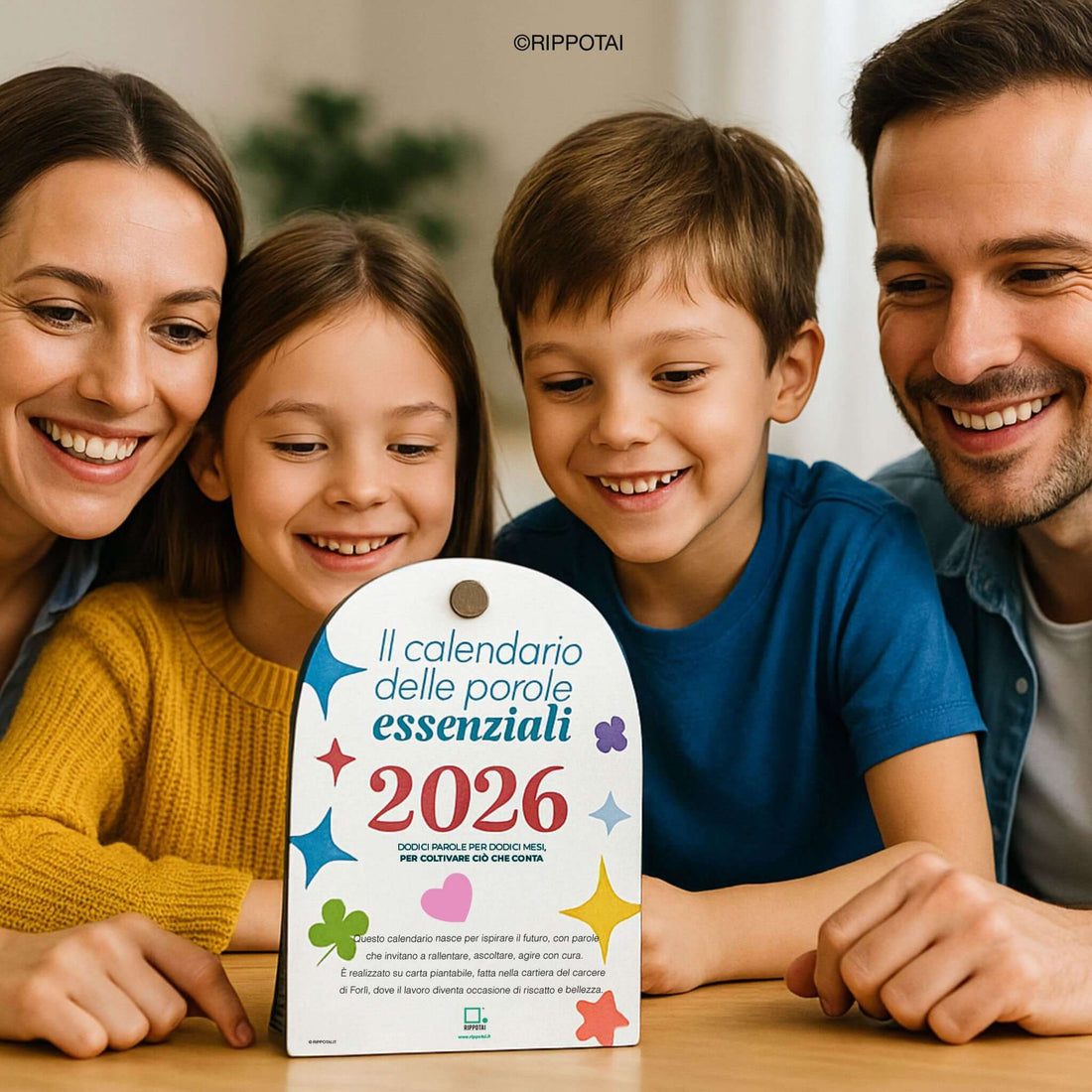 Rippotai Calendari Calendario da tavolo in carta piantabile – Il calendario delle parole essenziali Rippotai