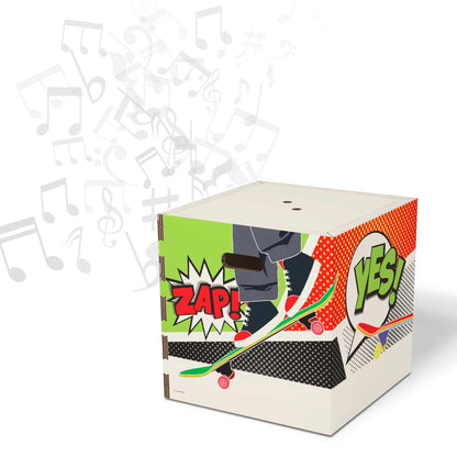 Rippotai Hip Hop / 40x40x40 Cassa audio per la cameretta Soundpotai – Pouf musicale inclusivo