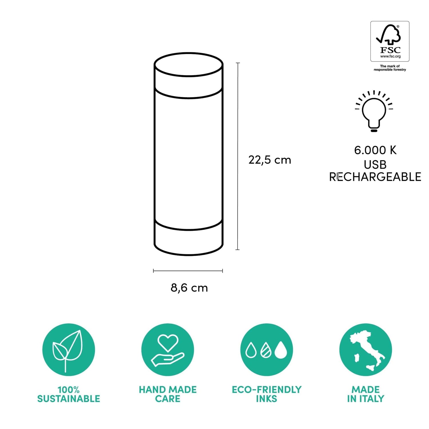 Rippotai Illuminazione Lampada LED ricaricabile ecologica in carta – Kami Luxury