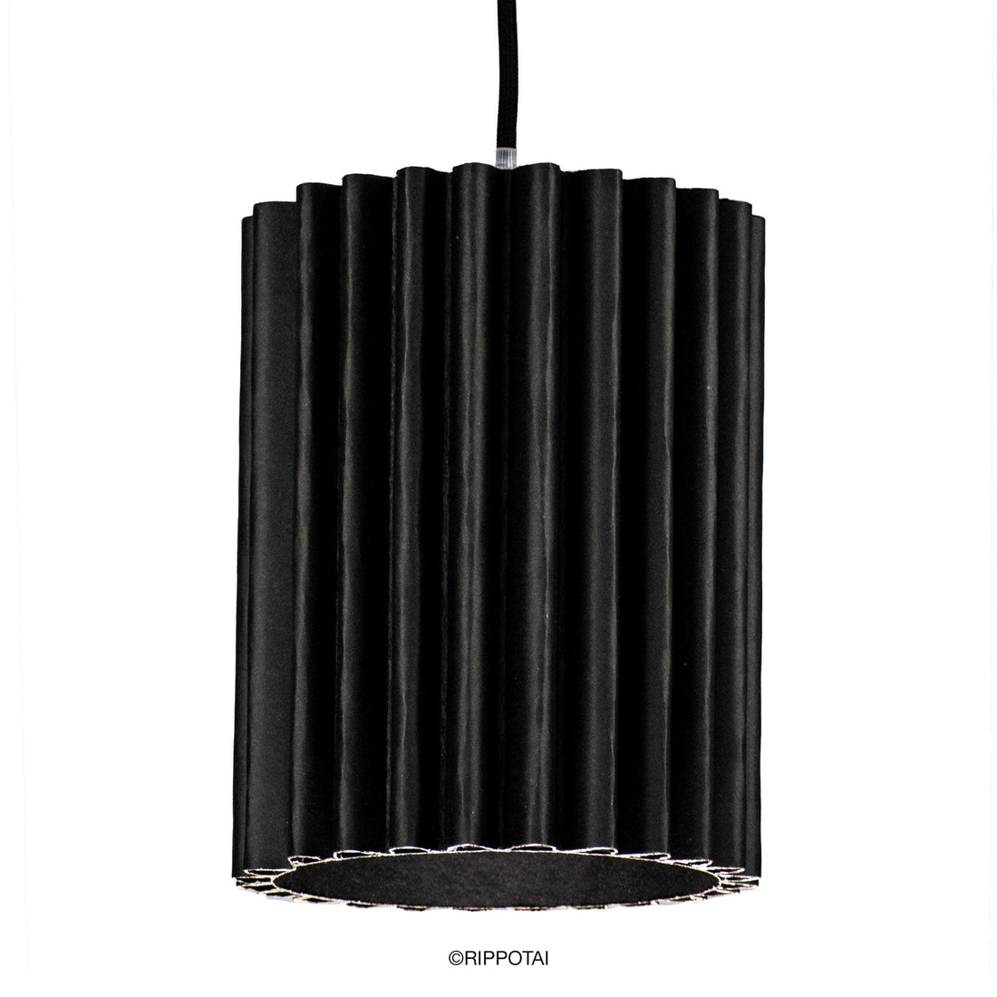 Rippotai Illuminazione Nero Paralume per Lampada a Sospensione – Design Originale e Sostenibile_Wavepotai HIgh