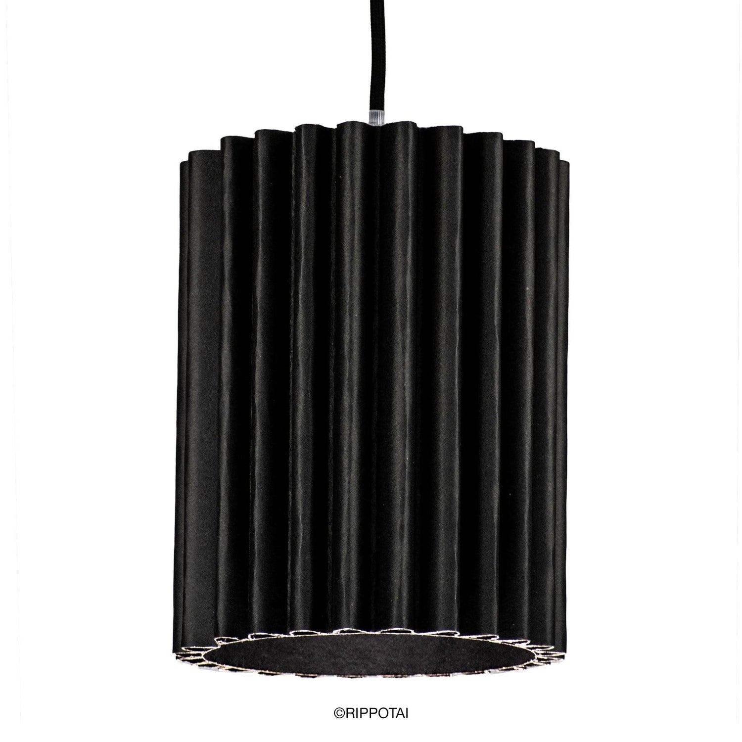 Rippotai Illuminazione Nero Paralume per Lampada a Sospensione – Design Originale e Sostenibile_Wavepotai HIgh
