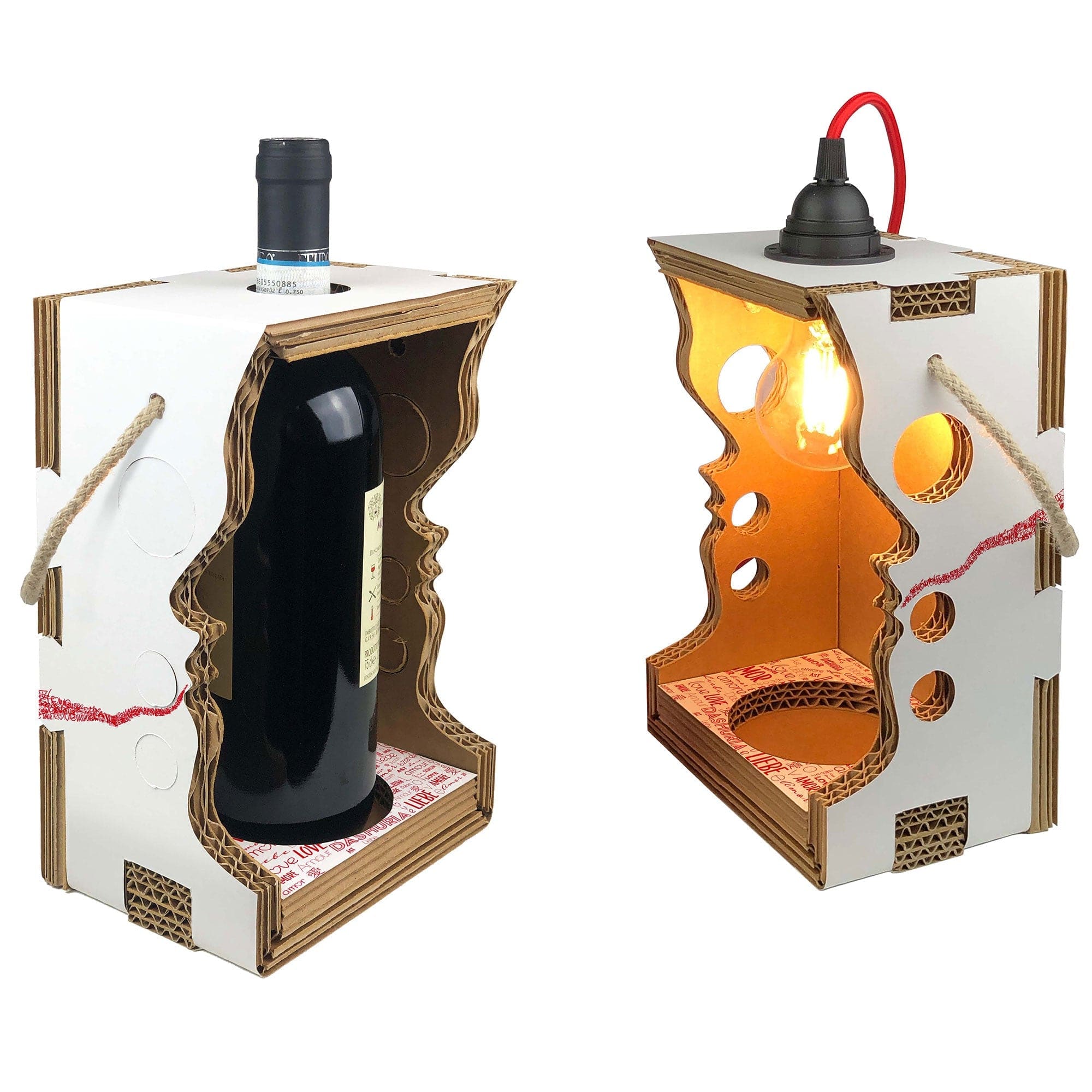 Rippotai Illuminazione Porta Bottiglia Vino Wine Lover – Design Innovativo ed Eco-Friendly