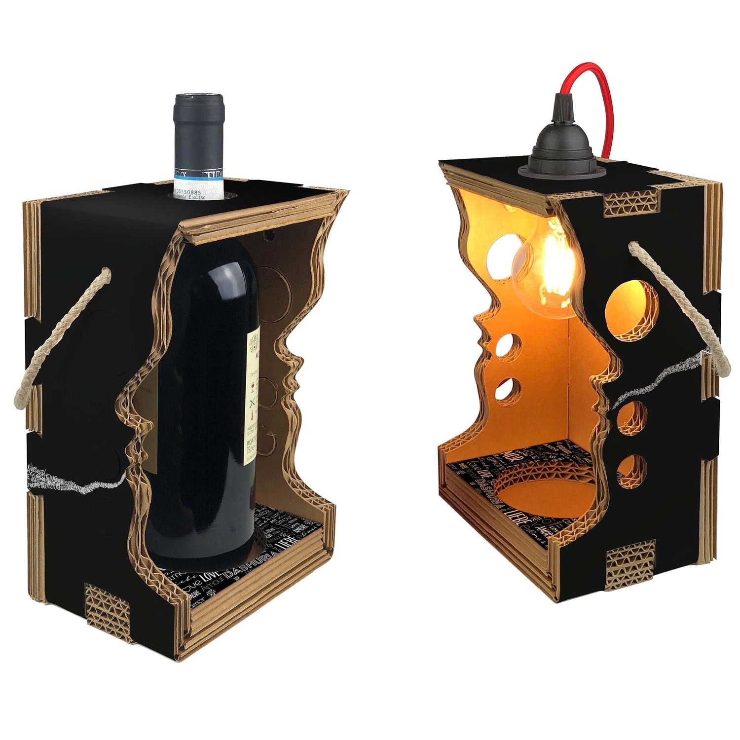Rippotai Illuminazione Porta Bottiglia Vino Wine Lover – Design Innovativo ed Eco-Friendly