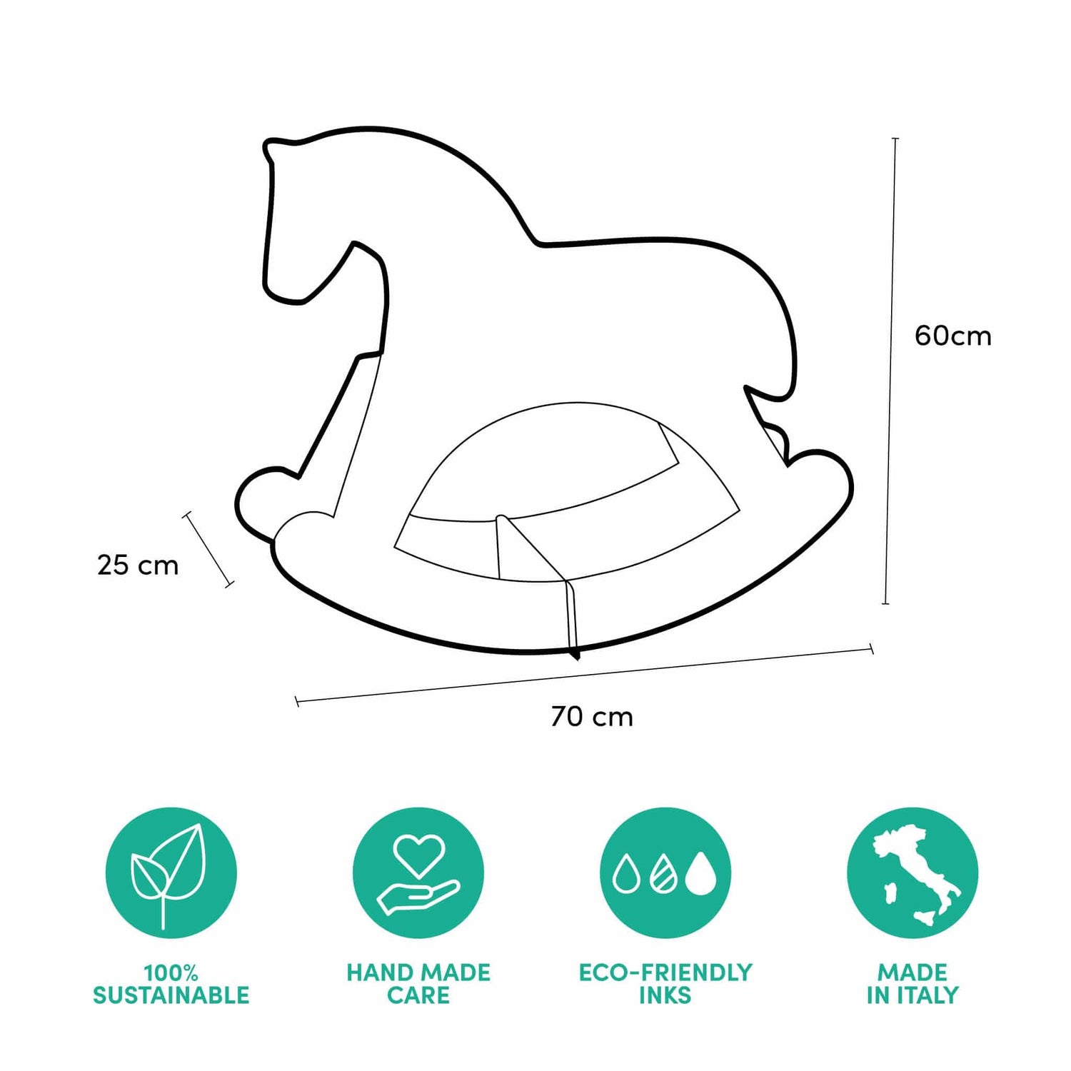 Rippotai Ornamenti natalizi Addobbi per Vetrine Natalizie – Cavallo a Dondolo Decorativo in Cartone