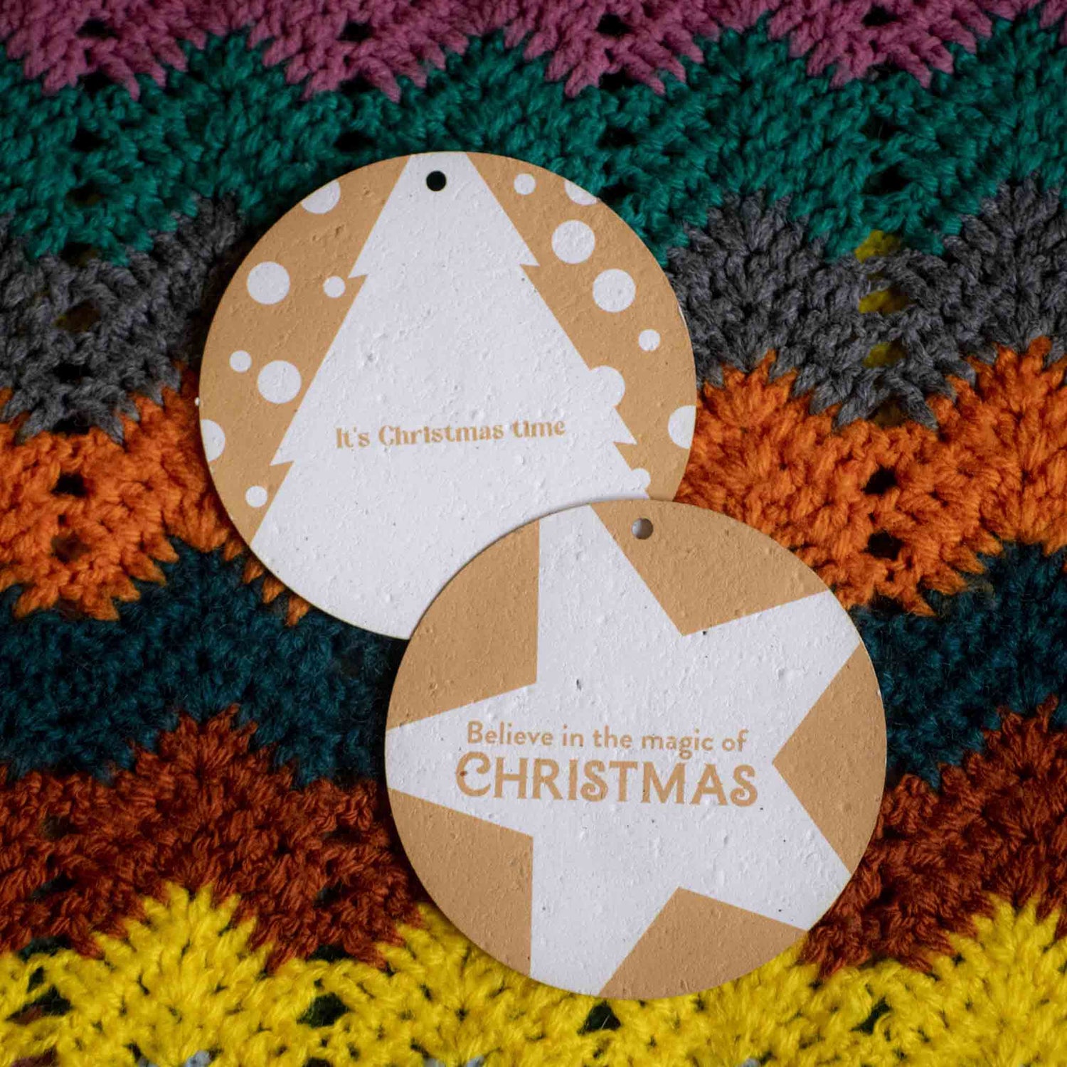 Rippotai Ornamenti natalizi Sottobicchieri e palline di Natale in carta semi