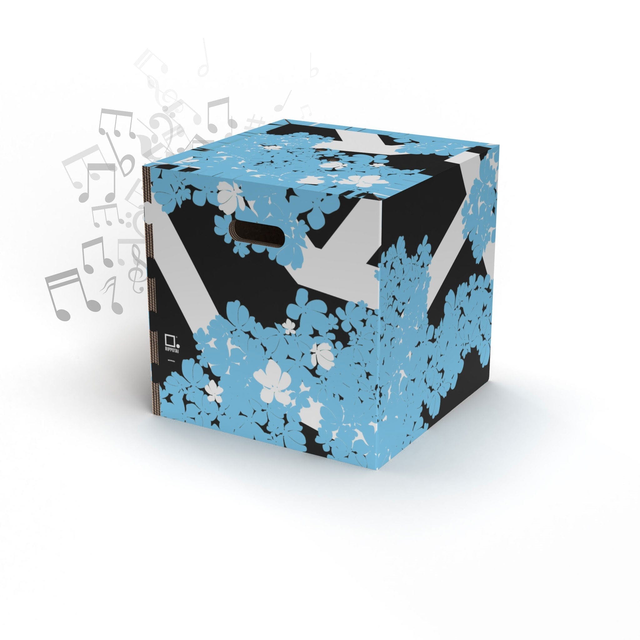 Rippotai Pouf musicale Azzurro Casse audio Bluetooth Soundpotai Hello Spring – Pouf di design