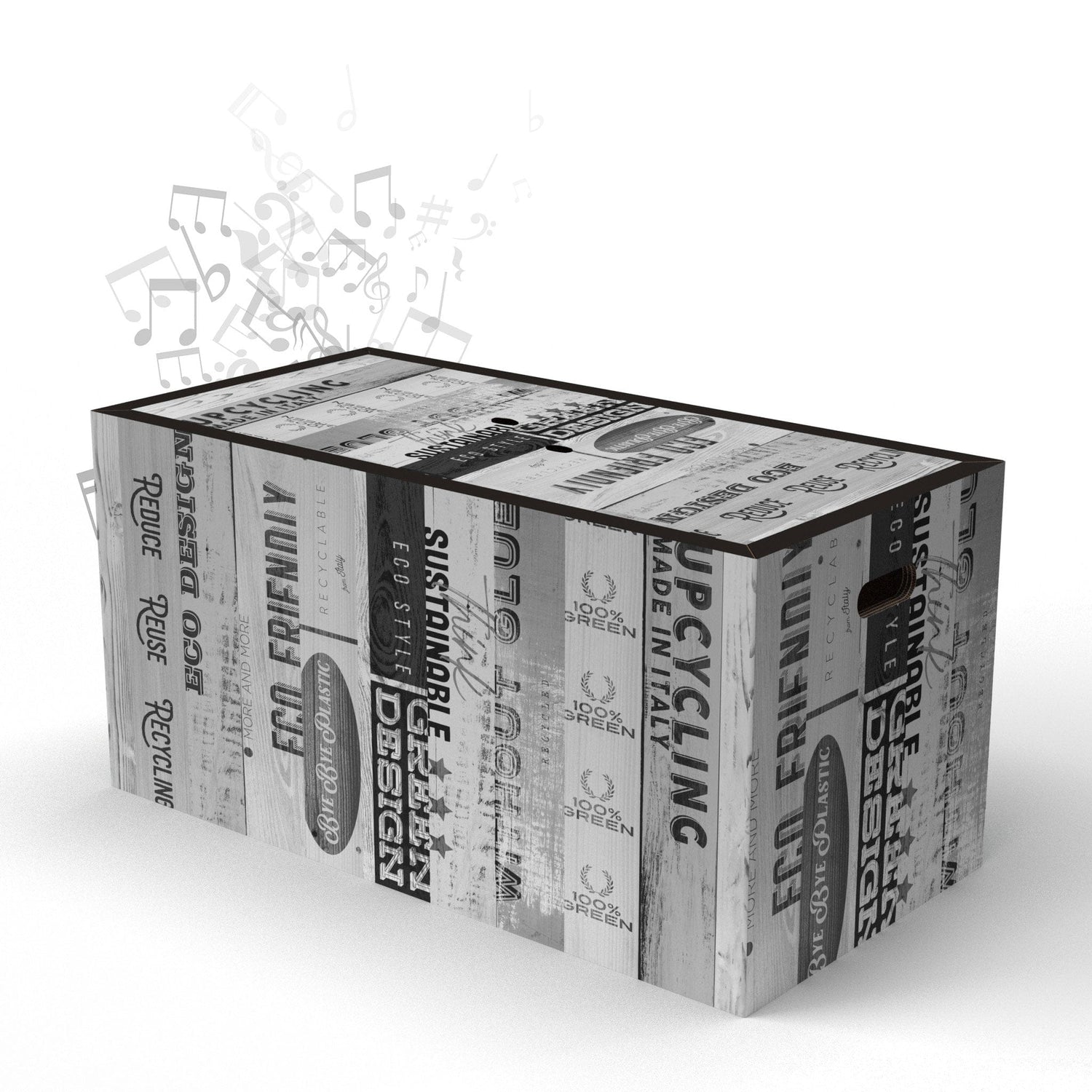 Rippotai Pouf musicale Sustanability White Casse audio per TV Soundpotai Large Edition – Pouf musicale 40×80×40