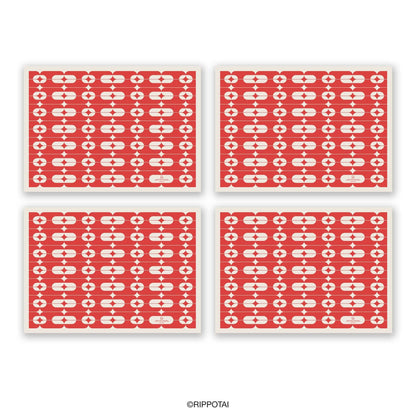 Rippotai Tovagliette Tovagliette per Natale in carta ecologica pulibile – Set da 4