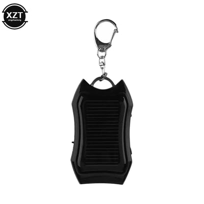 Trendzoy black 1000mAh Solar Keychain Power Bank &amp; Flashlight