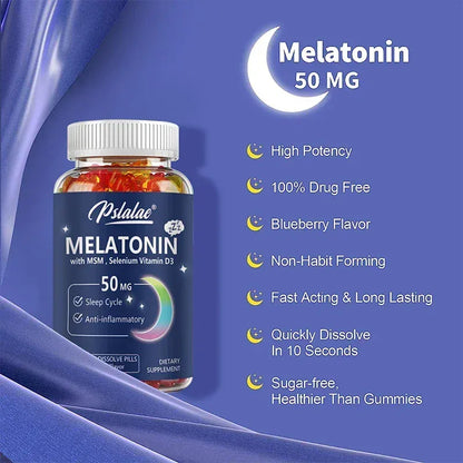 Trendzoy Melatonin Gummies 50 Mg - Helps Support Deep Sleep, Sleep Vitamin, Promotes Falling Asleep Quickly