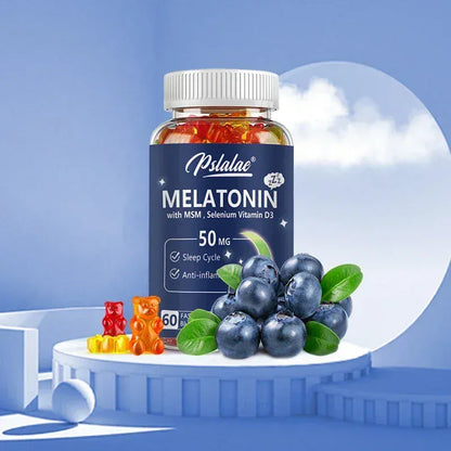 Trendzoy Melatonin Gummies 50 Mg - Helps Support Deep Sleep, Sleep Vitamin, Promotes Falling Asleep Quickly